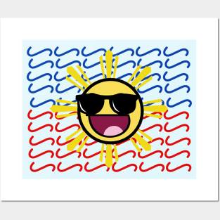 Laughing Emoji Sun / Baybayin word HA HA HA.... Posters and Art